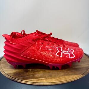 Under Armour Blur Smoke Suede 2.0 MC Red Football Cleats Men's Size 8 NEW